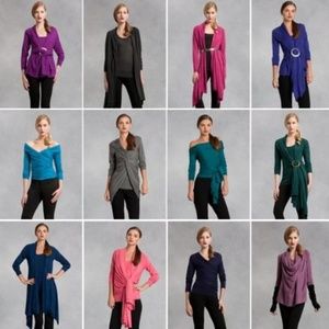 DKNY Red LS Cozy Wrap - Small